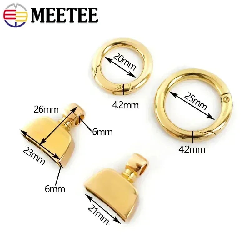 5/150Pcs 20/25mm Metal Ring Buckles Spring Clip Clasp Keychain Decorative Connection Hook Buckle DIY Handbag Hardware Accessories