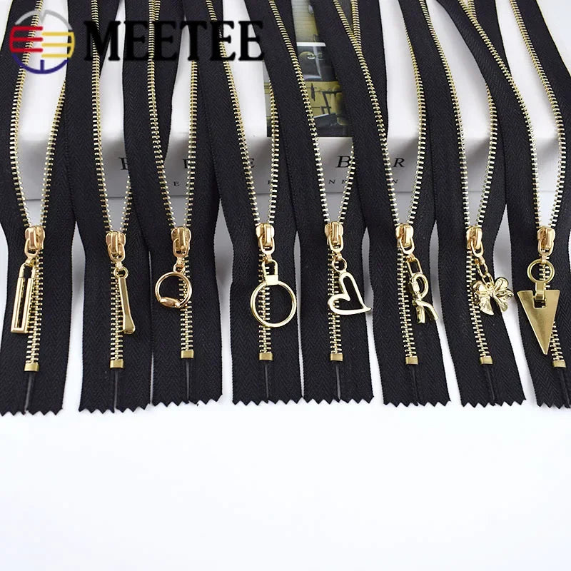 Meetee 20pcs 15-30cm 3# Metal Zipper Closed End Black White Zippers DIY Bag Purse Wallet Shoes Garment Zip Sewing Accessory