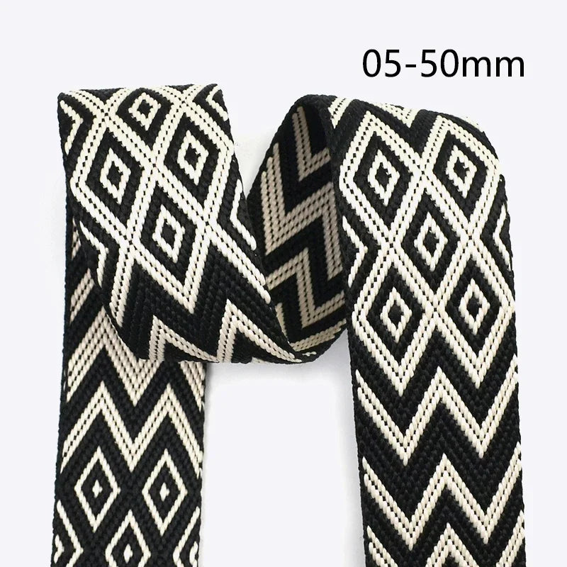 5/150M 2.2mm Thick 38/50mm Polyester Jacquard Webbing Canvas Ribbon for Strap Belt Tape Bag Backpack DIY Sewing Biasband Accessories