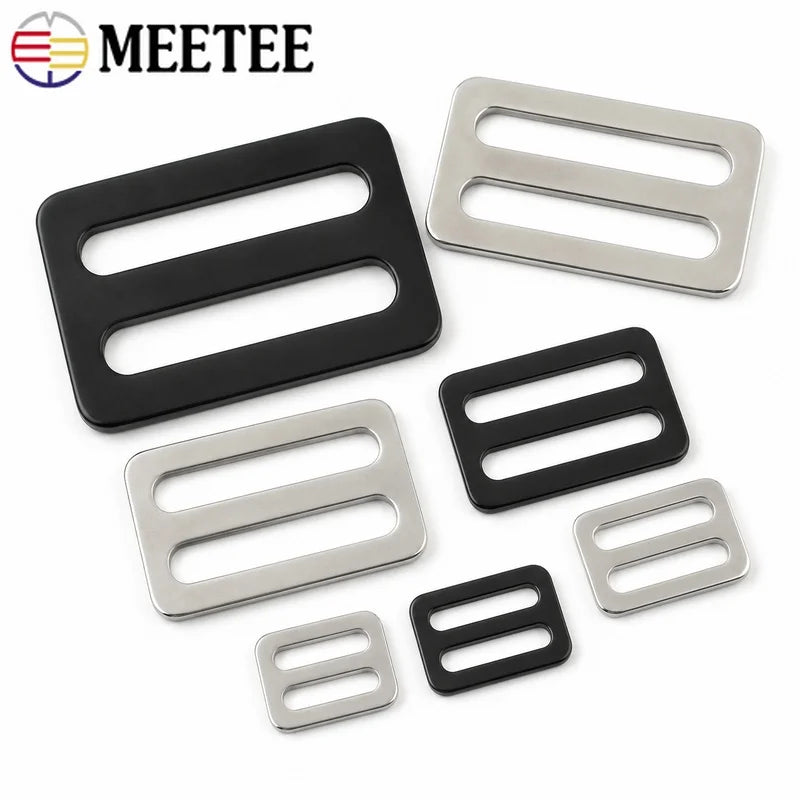 20/100Pcs 20-50mm Stainless Steel Tri-Glide Buckles Strap Slider Rings for Backpack Bag Belt Webbing Adjuster Hardware Parts