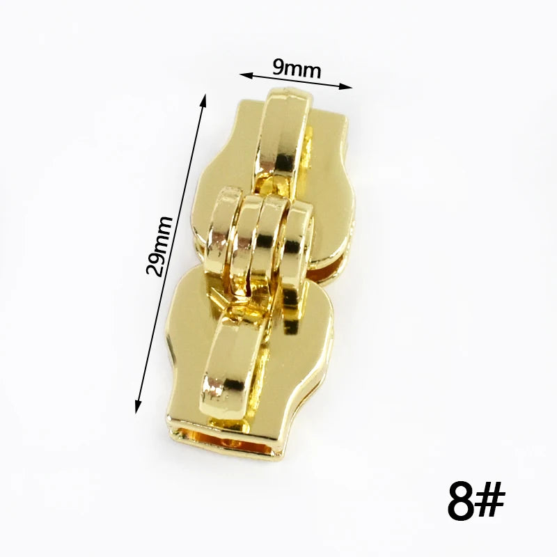 15/500Pairs 5# 8# 10# Zipper Slider for Nylon Zippers Luggage Repair Zip Double Hole Padlock Zips Puller Closure Ziper Cursor