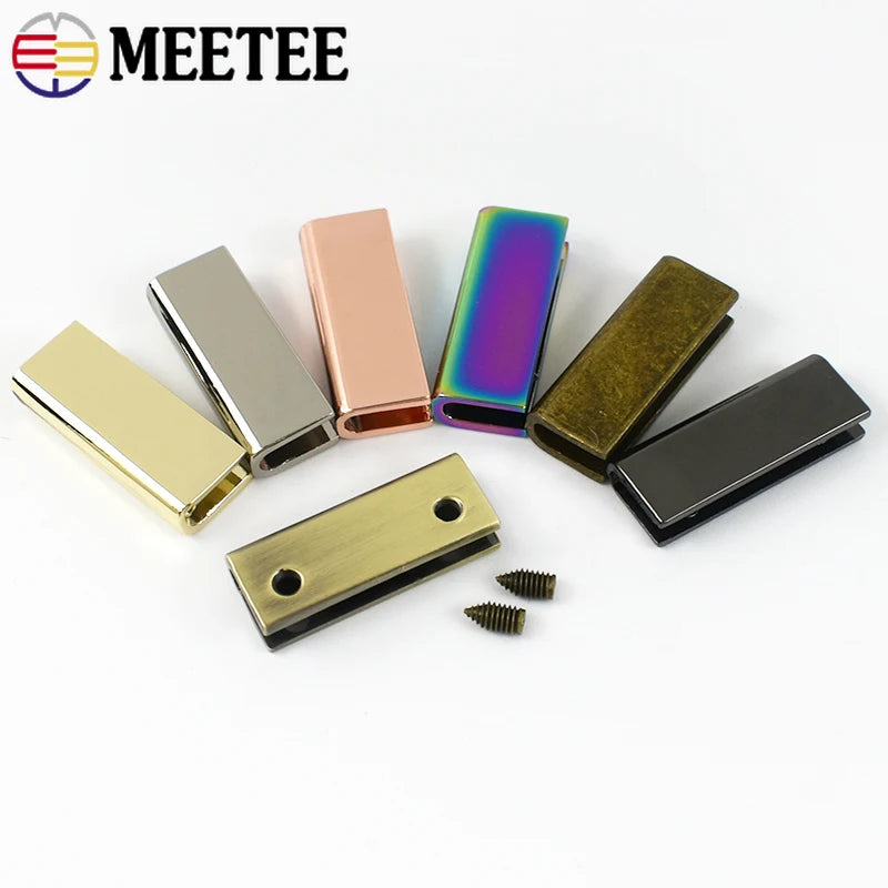 15/500Pcs 25mm Bag Buckle Metal Clip Buckles with Screws Edges Protector Clasp Bags Strap Tail Clips Clasps Hardware Accessories