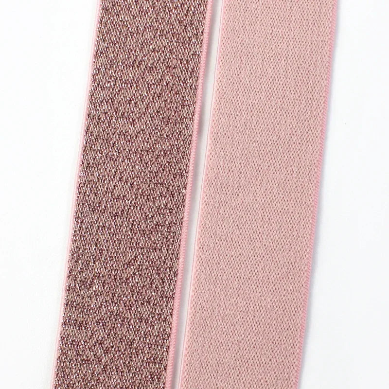 8/300M 25/30/40/50mm Nylon Elastic Bands for Sewing Rubber Band Colored Glitter Nylon Elasticity Webbing Decoration Spandex Belt