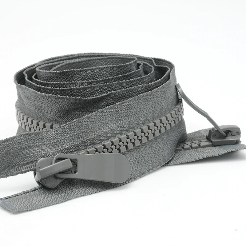 2/70Pcs Meetee 120cm 8# Resin Zippers Open End Double Slider Head Zip for Down Jacket Outdoor Backpack Tent Bag DIY Sewing Accessories