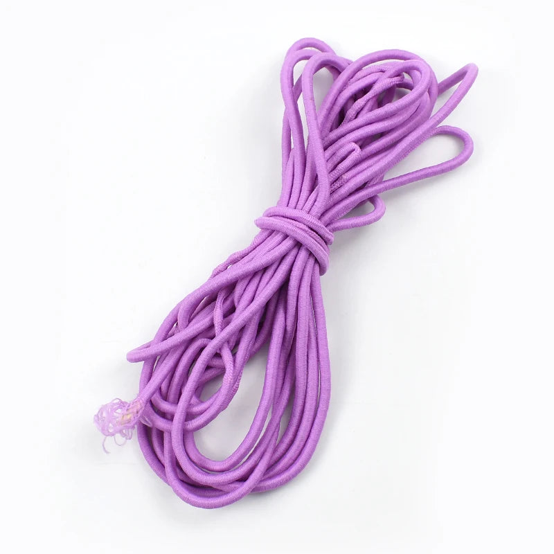 5mm Round Elastic Rope 10/300Meters Color Rubber Bands HairBand Elasticity Band Belt Drawstring Bungee Cord Sewing Supplies