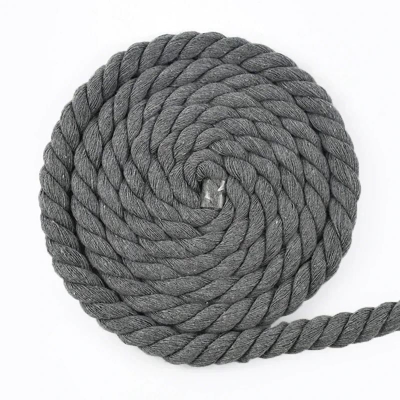 20/600Meters 5-20mm Colored Cotton Rope 3 Shares Twisted Cord DIY Decoration Macrame Ropes for Bag Braided Cords Sewing Accessories