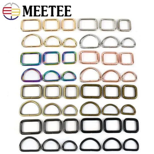 25/800Pcs Metal Bags Buckle 16-50mm Rectangle D Ring Webbing Belt Connect Hook Buckles Handbag Strap Clasp DIY Hardware Accessories