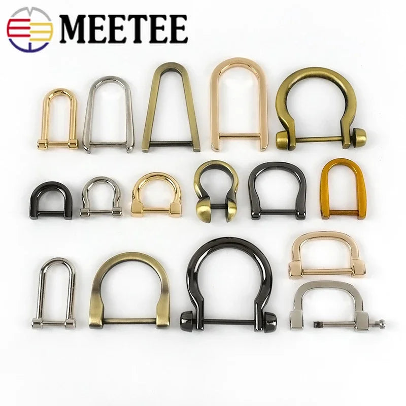 8/300pcs Meetee Detachable Screw D Buckle U Ring Metal Bag Chain Adjuster Hanger Hook Clasp Handle Connector DIY Handbag Accessories