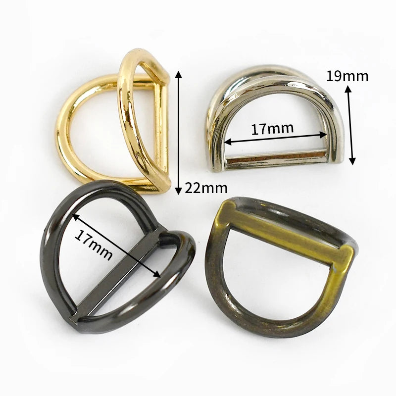 15/500Pcs 19mm Metal Double D Ring Hanger Bag Dee Buckle for Bags Belt Carabiner Clip Hook Buckles Coller Chain Connector Kits