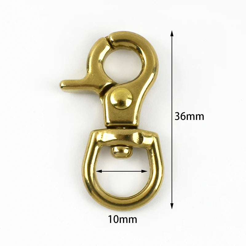 5/160Pcs Solid Brass Snap Hook Buckle Swivel Lobster Clasp Trigger Clips Carabiner Buckles for Pet Leashes Strap Leather Craft