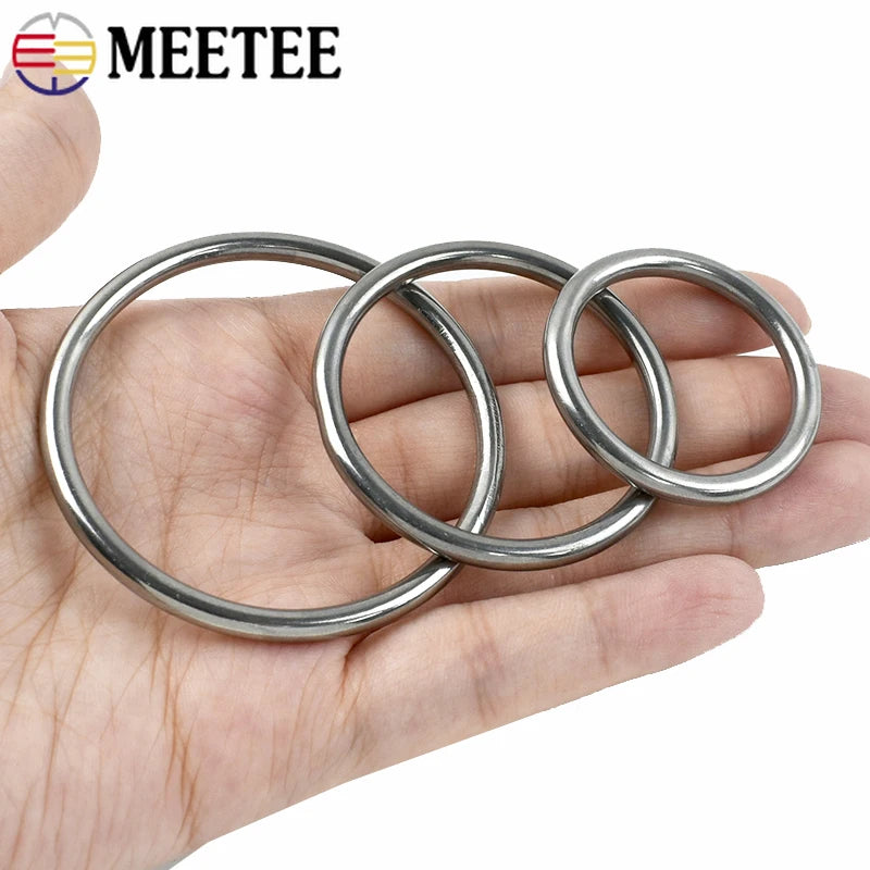 20/600Pcs 316# Stainless Steel Seamless O Rings Buckle Pet Collar Clasp Backpack Strap Hanging Bed Connection Anti-rust Ring