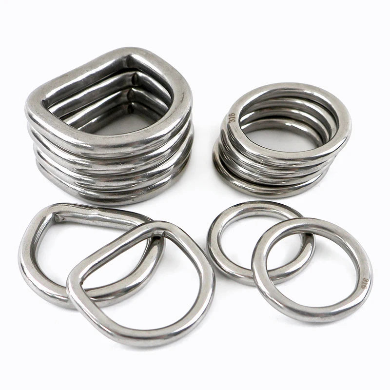 20/500Pcs 304 Stainless Steel Buckle 15-100mm Bag Strap O D Ring Hook Keychain Connector Loop Buckles Pet Collar Hardware Supply