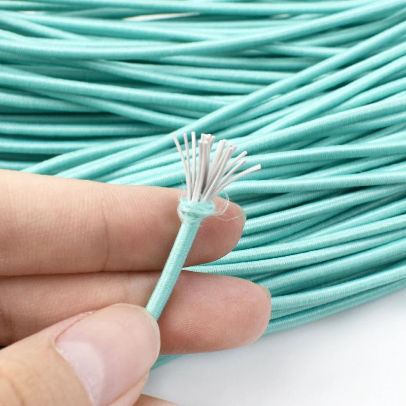 50/100Meters Color 2.5mm Round Elastic Ropes high elasticity rope HairBand Clothes Pants Rubber Band DIY Sewing Accessories