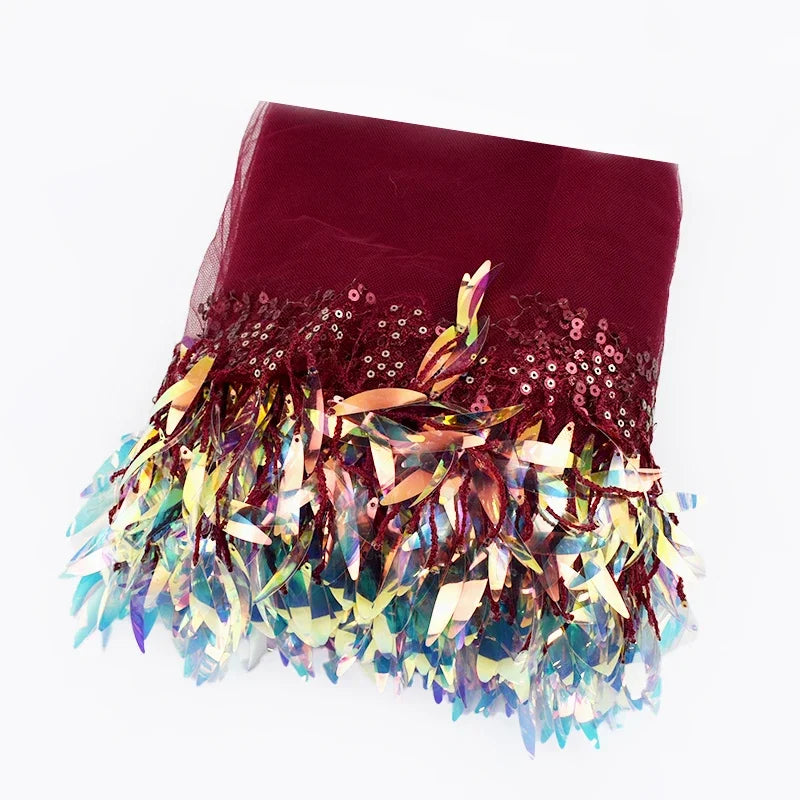 3/100Yards Sequin Tassel Mesh Tassels Fringe Decor Lace Trim Fabric for Wedding Clothes Curtain Fringes Trimmings DIY Accessories