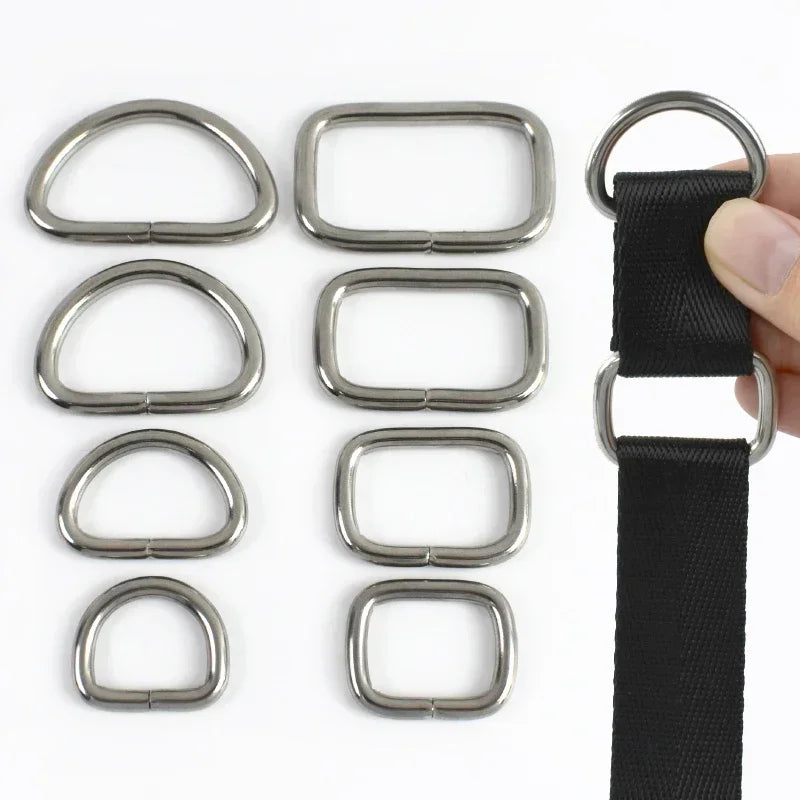 15/500Pcs 304# Stainless Steel O D Ring Bag Strap Buckle 20/25/32/38mm Dog Coller Webbing Connect Rings Hook DIY Accessories