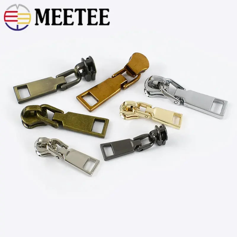 15/500Pcs 3# 5# Zipper Sliders for Metal Zippers Repair Kit Jackets Zips Head DIY Luggage Bags Clothing Sewing Accessories