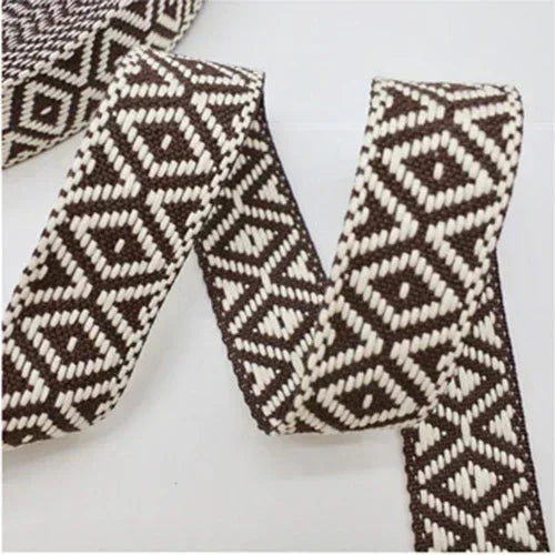5/200Meters Meetee 38mm Colorful Jacquard Cotton Webbing Ribbon Canvas Straps Bag Shoulder Strap Clothing Band Sewing Accessorie