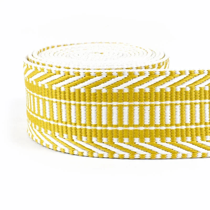 5/100Meters 38mm Polyester Cotton Jacquard Webbing Tapes 2mm Thick Bag Strap Belt Lace Ribbons DIY Garment Textile Sewing Decoration