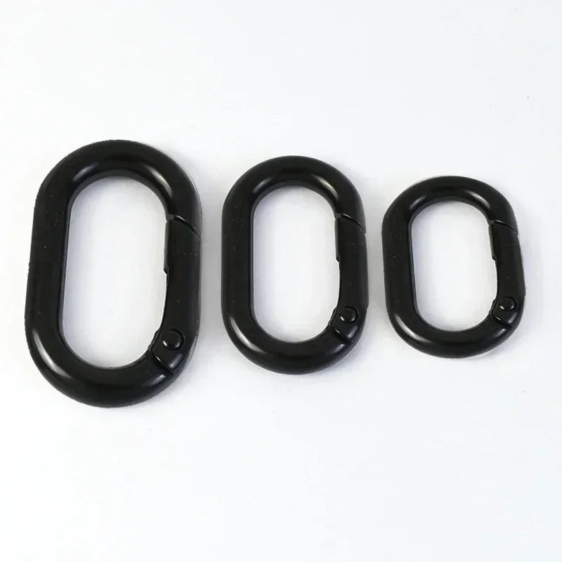 15/500Pcs Oval Spring O Ring Openable Trigger Clasp Clip Bag Strap Buckle Connect Keyring Pendant Keychain Snap Hook Carabiner