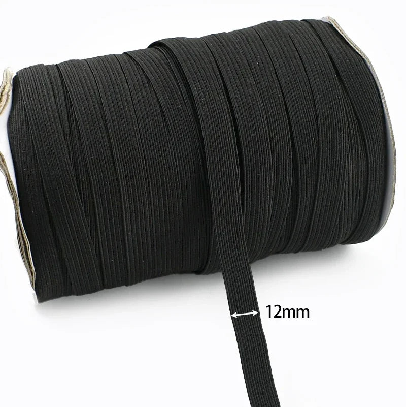 30/1000M Black White Sewing Elastic Band 3mm-50mm Garment Trousers Belt Rubber Bands Mask Strap Stretch Tape HairBand Bungee Cord