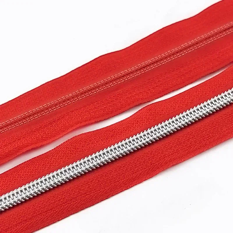 8/300M 5# Nylon Zippers Tapes Gold Silver Teeth Zipper for Sewing Bag Zips Purse Garment Zip Repair Kit DIY Accessories