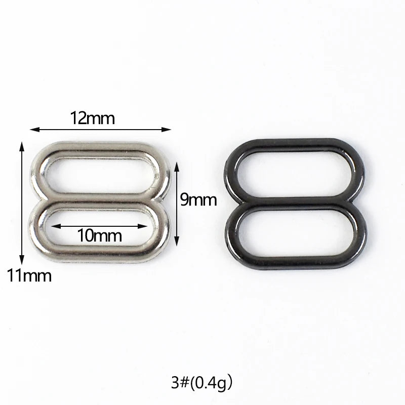 30Pcs Meetee 6-50mm Metal 8-shaped Tri-Glide Buckles Bra Rings Sliders Strap Adjust Hook Buckle Clsap DIY Bags Garment Accessory