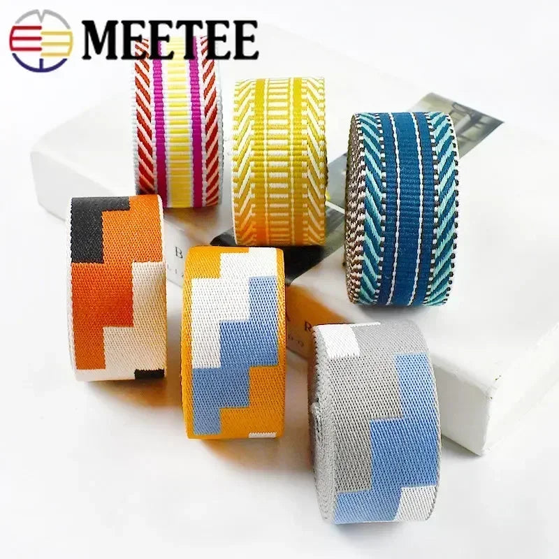 3/100Meters 38mm Thicken Polyester Jacquard Webbing Tape Luggage Decorative Belt Ribbon DIY Bags Shoulder Strap Sewing Accessories