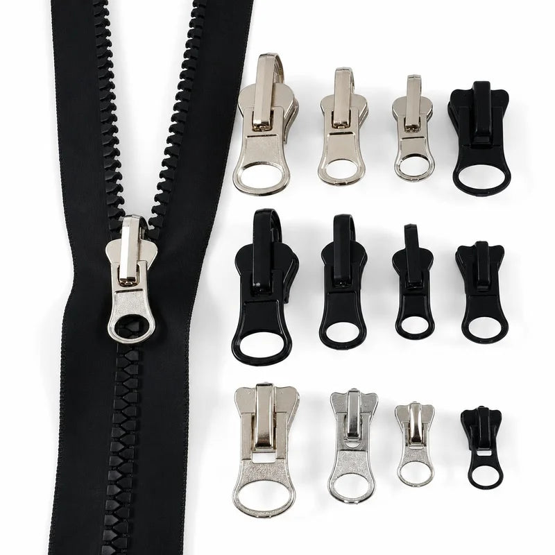 30/1000Pcs 3# 5# 8# Zipper Sliders for Resin Zip Reversible Double-sided Zippers Puller Head Garment Luggage Sew Zips Repair Kits