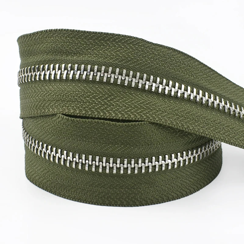 2/70Yards Meetee 5# Metal Zippers Tapes for Sewing Garment Bags Clothes Jacket Zipper Repair Kits Tailor Crafts Accessories