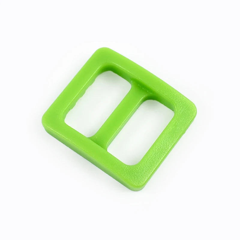 Meetee 100Pcs Colorful 10mm Plastic Slider Tri-Glide Adjustable Buckles Dog Collar Harness Backpack Strap Webbing Bag Parts