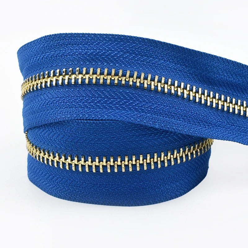 2/70Yards Meetee 5# Metal Zippers Tapes for Sewing Garment Bags Clothes Jacket Zipper Repair Kits Tailor Crafts Accessories