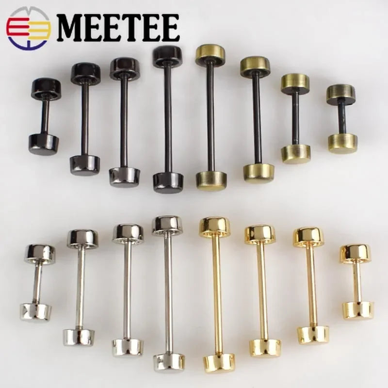 15/500pcs Meetee Metal Buckles Detachable Wheel Screw Buckle Bag Strap Belt Repair Kit Clasp DIY Luggage Sewing Hardware Accessories