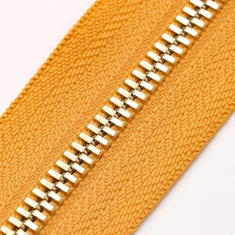 2/50Yards 5# Colorful Metal Zipper Gold/Sliver Teeth Double Pull Open-end Zips Tape Bag Garment Zip Repair Kit Sewing Accessory