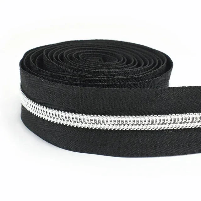 Meetee 15/400Meters 3# 5# Nylon Zippers for Bag Purse Plastic Coil Zip Tape Universal Zipper Repair Kit DIY Clothes Sewing Accessories