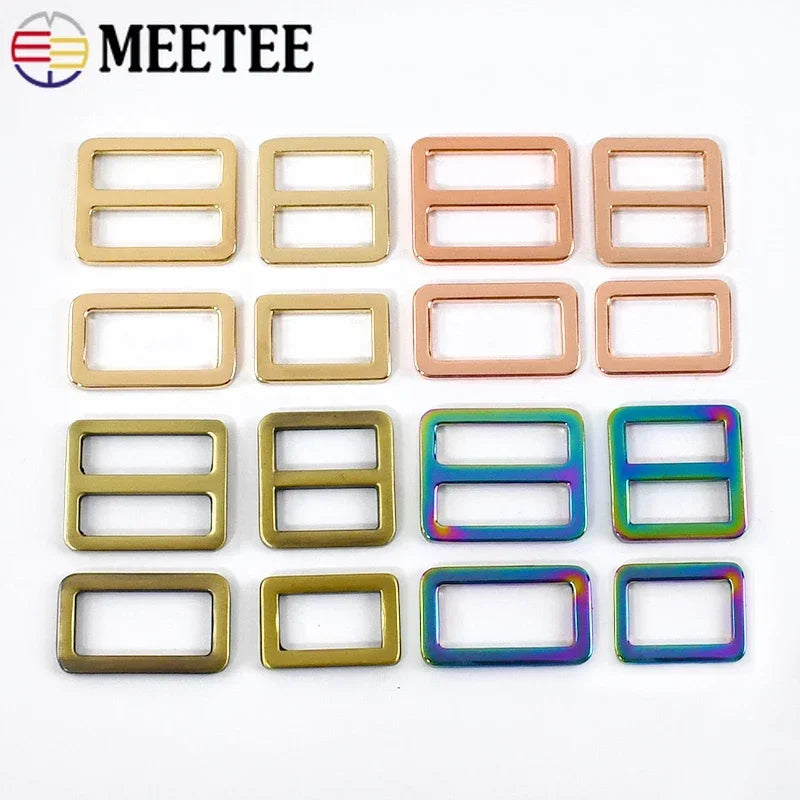 15/500Pcs 20-50mm Metal Ring Buckle Bag Strap Tri Glide Slider Adjuster Webbing Backpack Belt Clasp Hook DIY Hardware Accessories