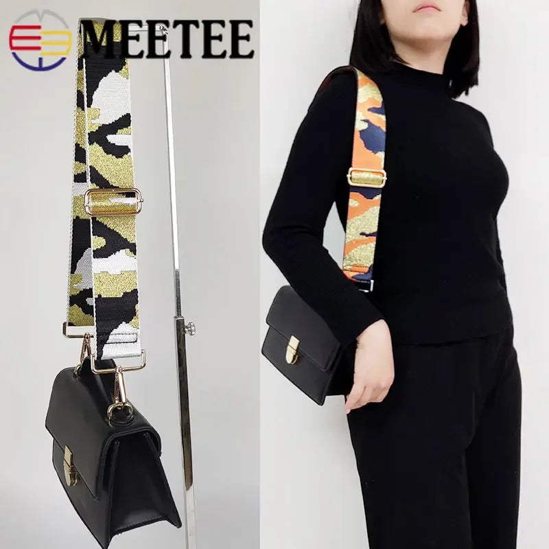 Meetee 2/50Meters 38/50mm Nylon Polyester Jacquard Webbing Camouflage Tapes for Backpack Strap Garment Ribbon Sewing Decoration Band