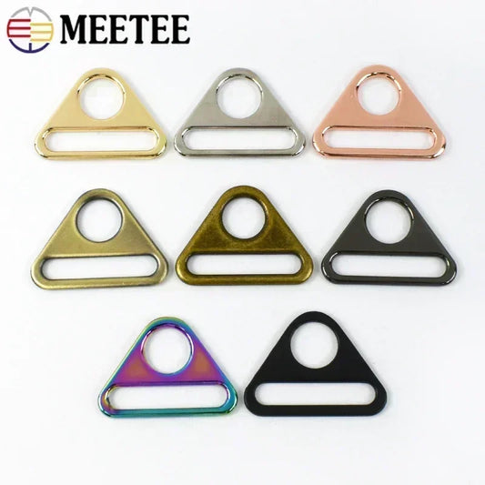 25/600Pcs 20-50mm Metal Buckles Triangle Adjust Belt Buckle Bag Strap Webbing Carabiner Clasp Bikini Metalic Ring Hardware Accessory