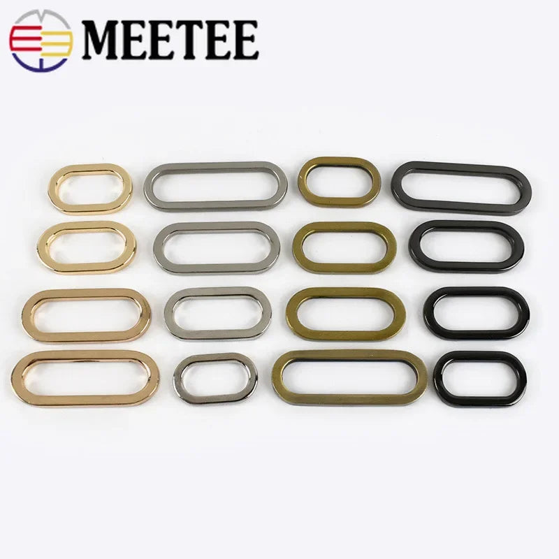 15/400Pcs Meetee 19/25/32/38mm Metal O Ring Buckle Adjustable Bag Handbag Strap Webbing Rings Hook DIY Luggage Hardware Accessory
