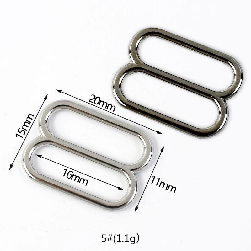 30Pcs Meetee 6-50mm Metal 8-shaped Tri-Glide Buckles Bra Rings Sliders Strap Adjust Hook Buckle Clsap DIY Bags Garment Accessory