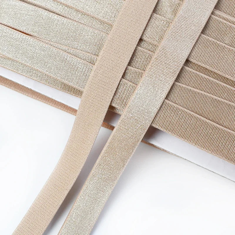Meetee 10/300meters 12mm Elastic Bands for Underwear Bra Shoulder Strap Yoga Belt Hair Band DIY Sewing Garment Accessories