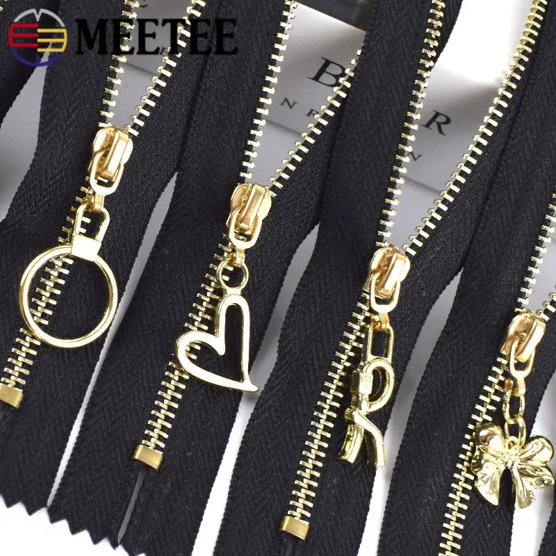 Meetee 20pcs 15-30cm 3# Metal Zipper Closed End Black White Zippers DIY Bag Purse Wallet Shoes Garment Zip Sewing Accessory