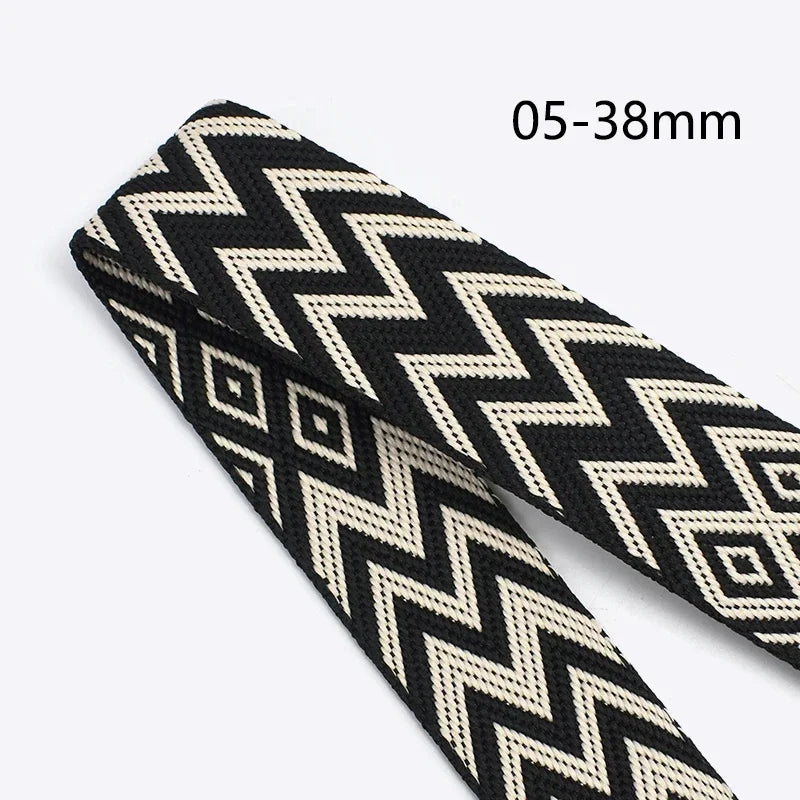 5/150M 2.2mm Thick 38/50mm Polyester Jacquard Webbing Canvas Ribbon for Strap Belt Tape Bag Backpack DIY Sewing Biasband Accessories