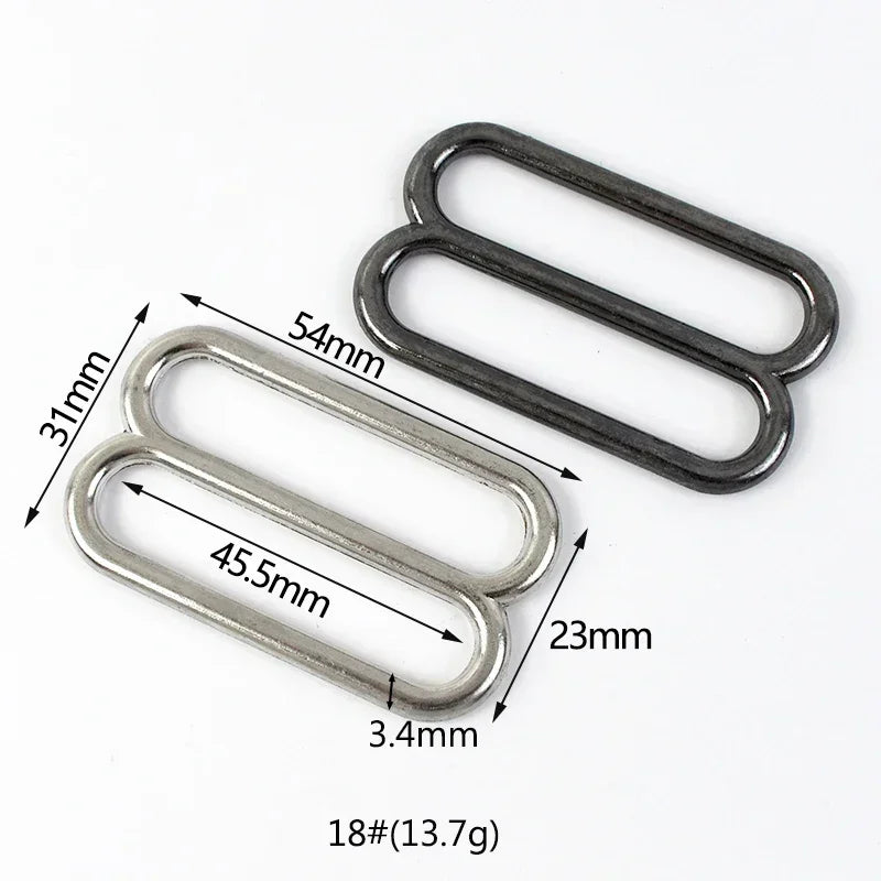 50Pcs 10-50mm Metal Buckles 8-shaped Tri-Glide Adjuster Slider Bikini Bra Rings Strap Belt Hook Clasp Webbing Bag Accessories