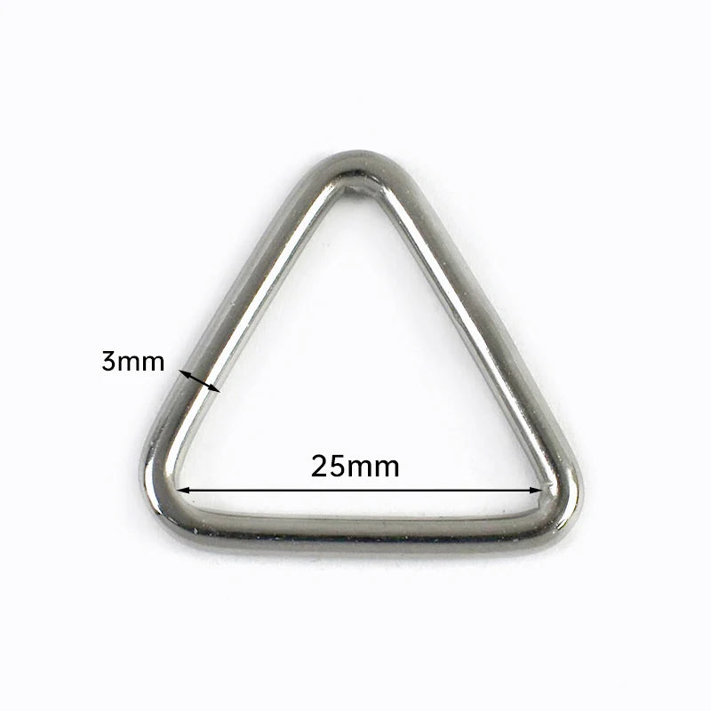 25/900Pcs 304 Stainless Steel D Ring Buckles Webbing Strap Connectors Hook Dog Collar Triangle Rings Buckle Bag Hanger Loop Clasp