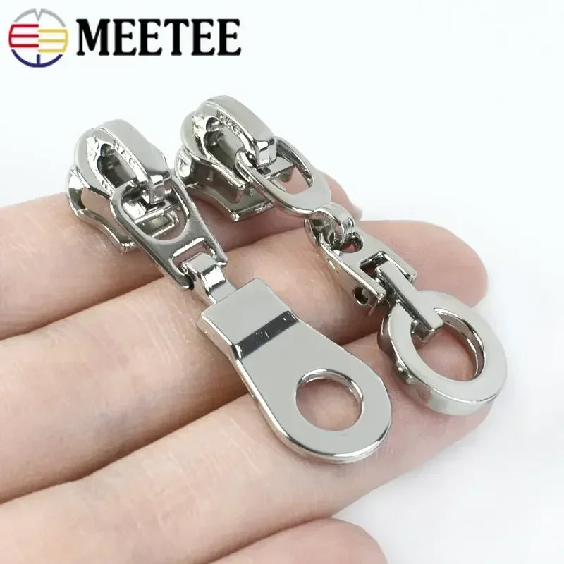 30/600Pcs 5# Sliver Zipper Slider Heads for Nylon Zippers Tape Bags Decor Zip Puller Repair Kits DIY Garment Sewing Accessories