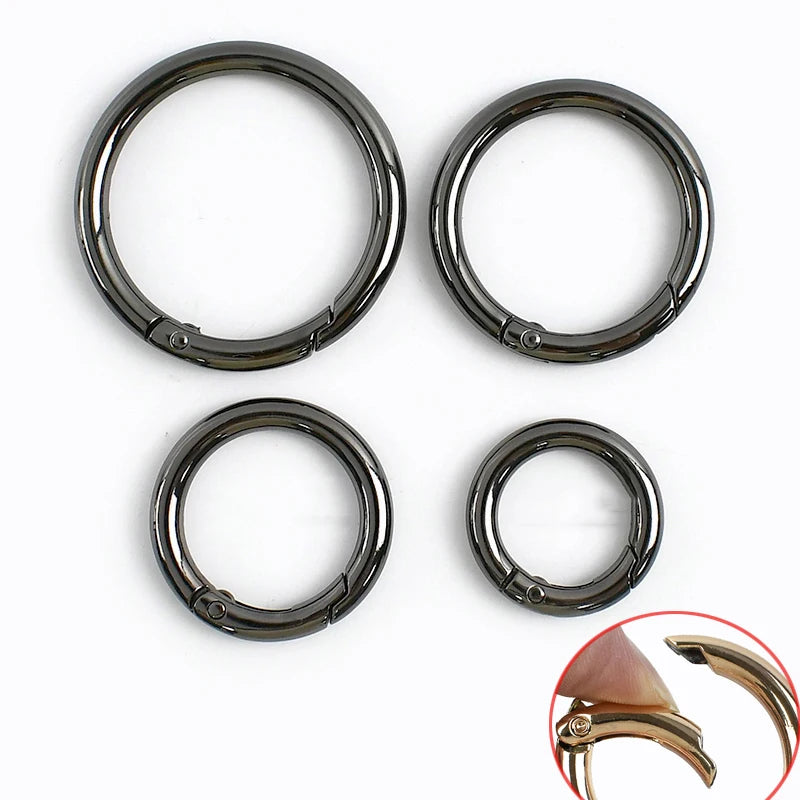 30/670Pcs 13-50mm Metal O Rings Buckles for Bag Strap Connect Hook Keychain Spring Ring Snap Hooks Dog Collar Carabiner Belt Loop