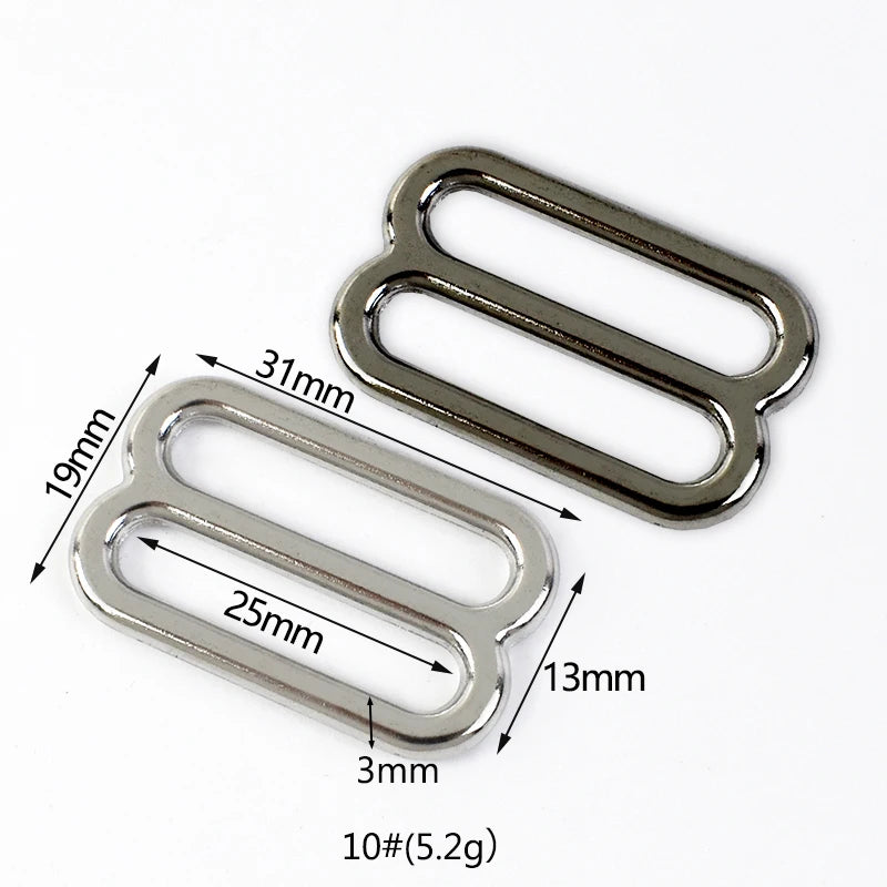 30Pcs Meetee 6-50mm Metal 8-shaped Tri-Glide Buckles Bra Rings Sliders Strap Adjust Hook Buckle Clsap DIY Bags Garment Accessory