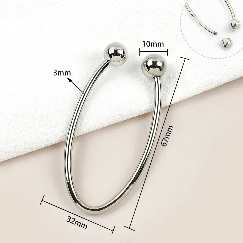5/150Pcs Metal Ring Buckles U-shaped Detachable Decorative Clasp Irregular Spiral Button Shirt Collar Swimsuit Connection Hooks