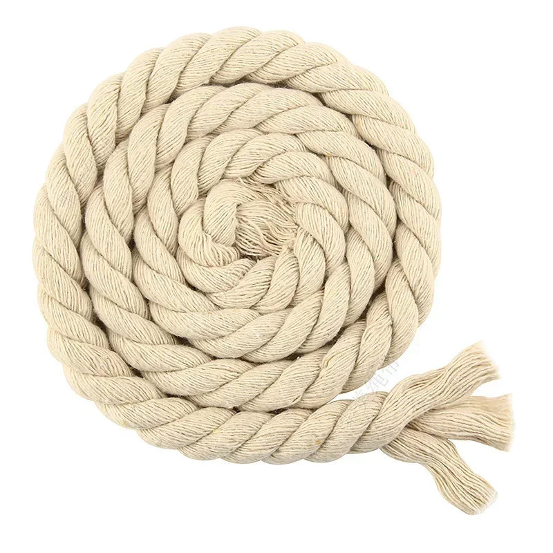 5/150Meters 5/8/10/12/20mm Colored Cotton Rope 3 Shares Twisted Cord Decoration Macrame Ropes for Bag Braided Cords Sewing Accessory
