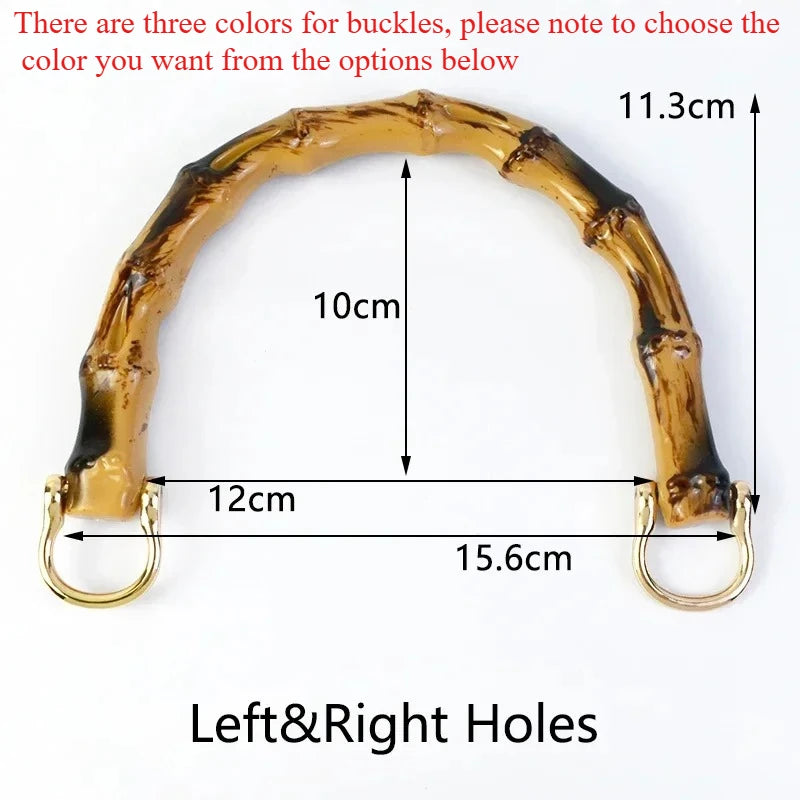 5/170Pcs Imitation Bamboo Handles Metal Buckle Wooden Frames Replacement Handle for Woven Bag DIY Sewing Hardware Accessories